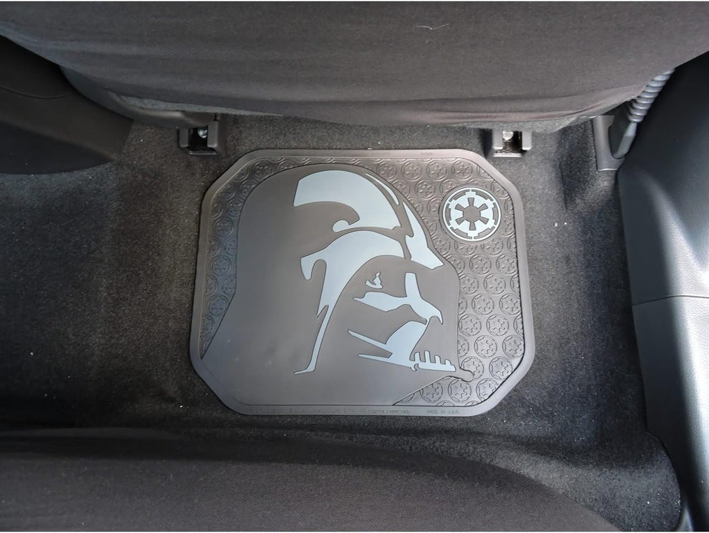 U.A.A. Inc. 8pc Star Wars Darth Vader Black Seat Covers Front Rear Rubber Floor Mats Set New