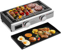 CAMPLUX Propane Tabletop Grill Griddle 2-in-1, Non-Stick Flat Top Griddle with Ceramic Coated 19,000 BTU, 23-Inch Gas Grill for RV, Camping, Tailgating, and Outdoor GG302S