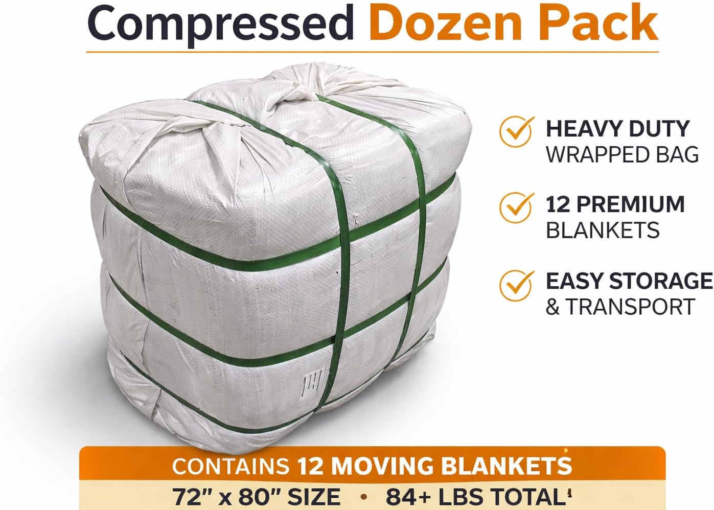 Professional Heavy Duty Moving Blankets, Red, 72x80 Inches, Quilted Cotton Blend, Double Stitched, 7+ Pounds Each, 12 Pack