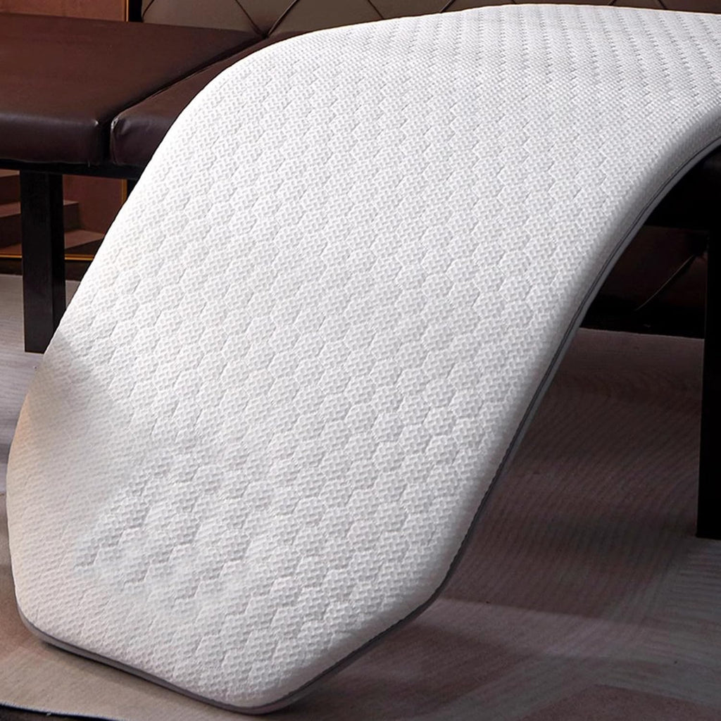 Thicken Topper for Massage Bed 7Cm Spa Massage Table Pad with Elastic Band Beauty Salon Bed Pad Non-Slip Lash Bed Cushion for Beauty and Massage Round Trapezoid Head,White/a(t),70 * 190cm(N)
