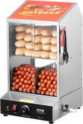 VEVOR Hot Dog Machine, 36 L, 2-Tier Hot Dog Steamer for 200 Hotdogs & 42 Buns, 1200W Electric Bun Warmer Cooker with Rotary Knob Temp Display