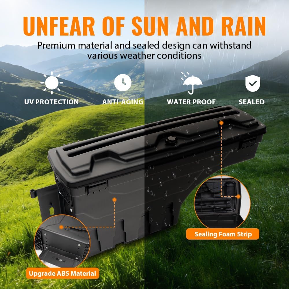 G-PLUS Lockable Truck Bed Storage Toolbox Driver and Passenger Side Compatible with Dodge Ram 1500 2500 3500 2002-2018