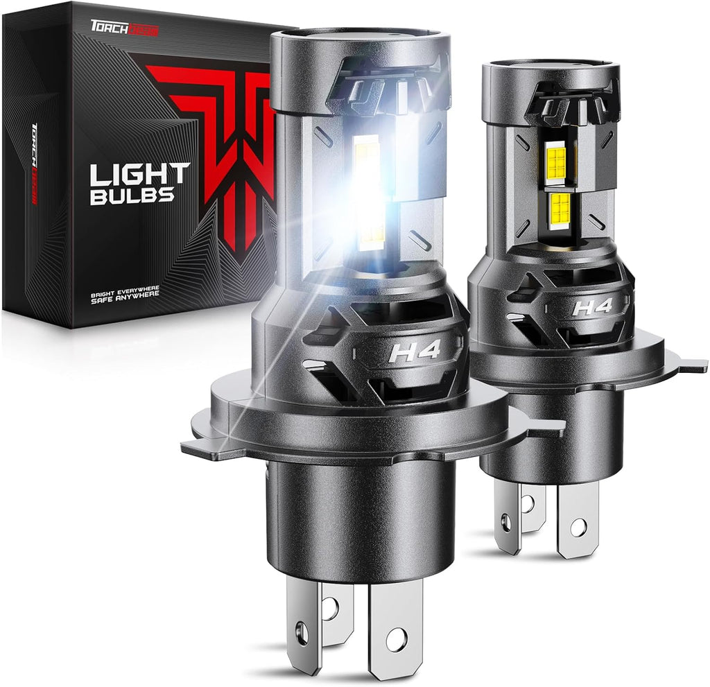 Torchbeam 2026 LED Light Bulb, H4/9003/HB2, 6500K Cool White, Plug and Play, for Automotive Fog Lamps, Pack of 2