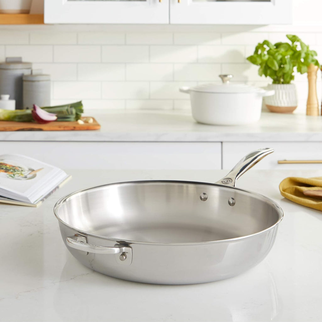 Le Creuset Tri-Ply Stainless Steel 12.5' Deep Fry Pan with Helper Handle