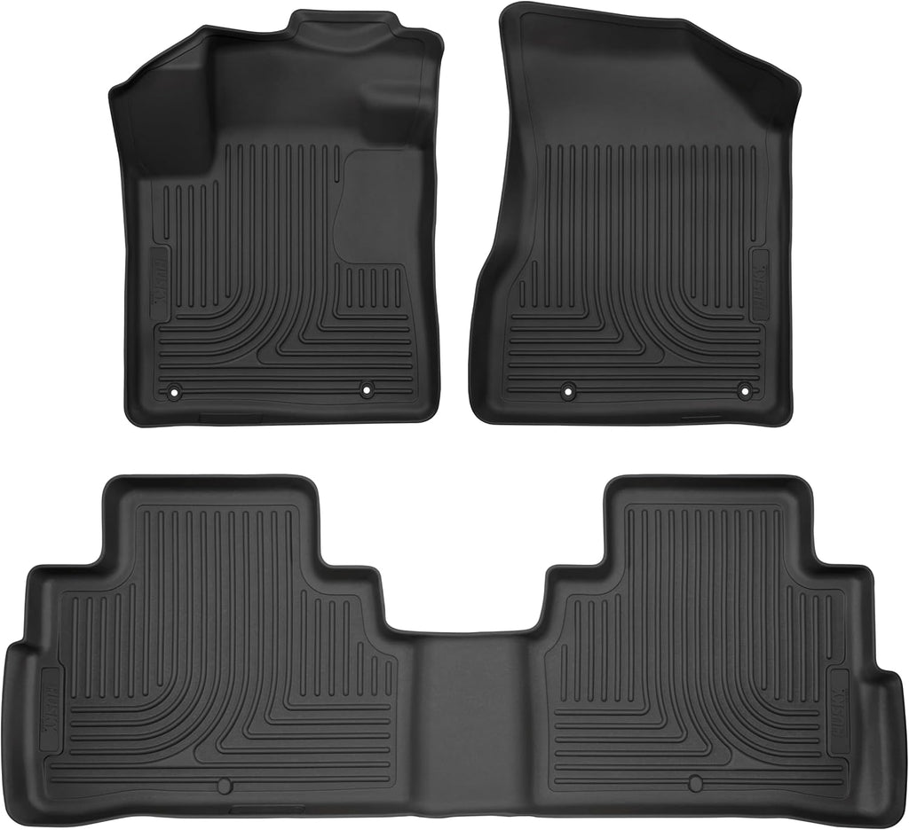 Husky Liners Weatherbeater Floor Mats | Fits 2015-2018 Nissan Murano | Front & 2nd Row, 3-pc Black - 93521