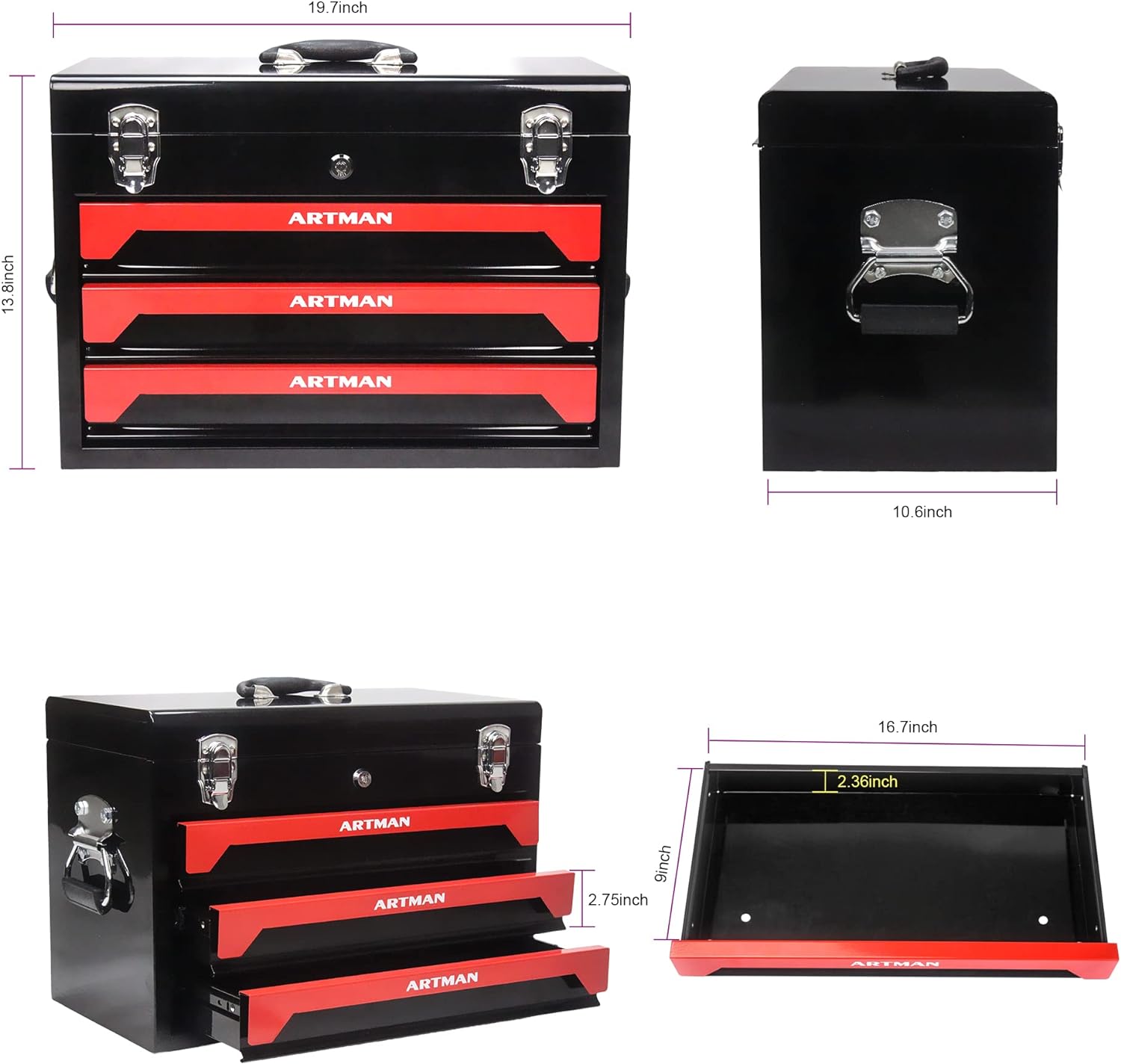 tool box with tools, tool set mechanics kit, 439 piece tool set, socket wrench set, mechanic tool set, heavy duty tool box, home tool kit, automotive tools, DIY tool set (439pcs-red)