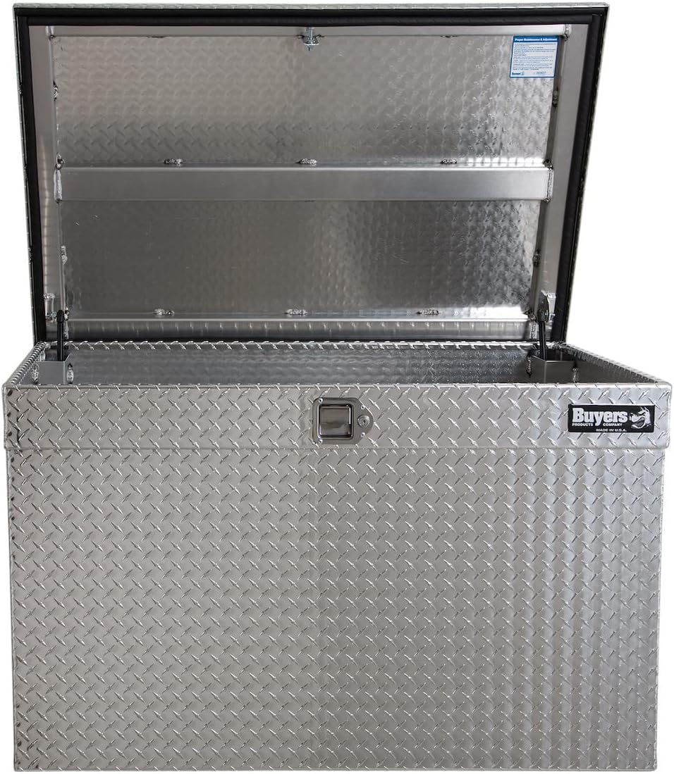 Buyers Products 1712120 Aluminum Diamond Tread All Purpose Chest Tool Box, 30 x 30 x 49 Inch, Made in the USA, Jumbo Toolbox For Work Site Storage & Organization, Durable Contractor Job Box