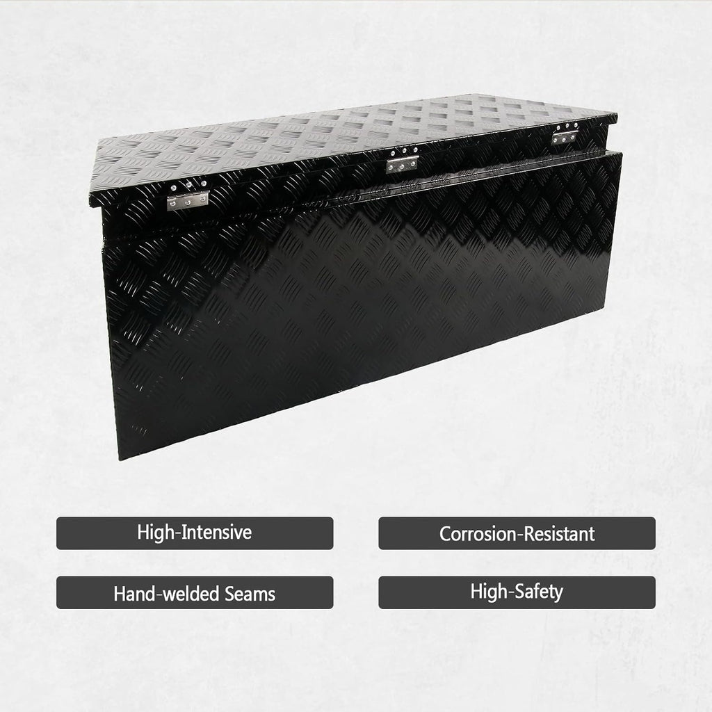 49' Aluminum Tool Box Storage Box with Lock & Keys (50.8x20.3x15.6 inches, 33.7 lbs, Water Resistant, Black)