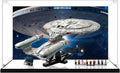 Acrylic Display Case for Lego 10356 Star Trek: The Enterprise, Dustproof Box, Storage Box, Transparent Box, Display Box Compatible with 10356 (Box Only) (Background+Mirror B)