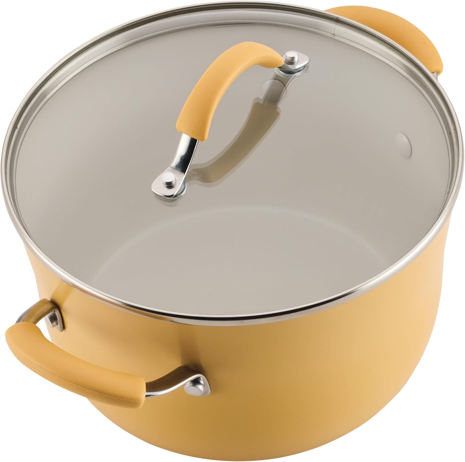 Rachael Ray Cucina Ceramic Nonstick Cookware Pots and Pans Set, 13-Piece, Tumeric Yellow