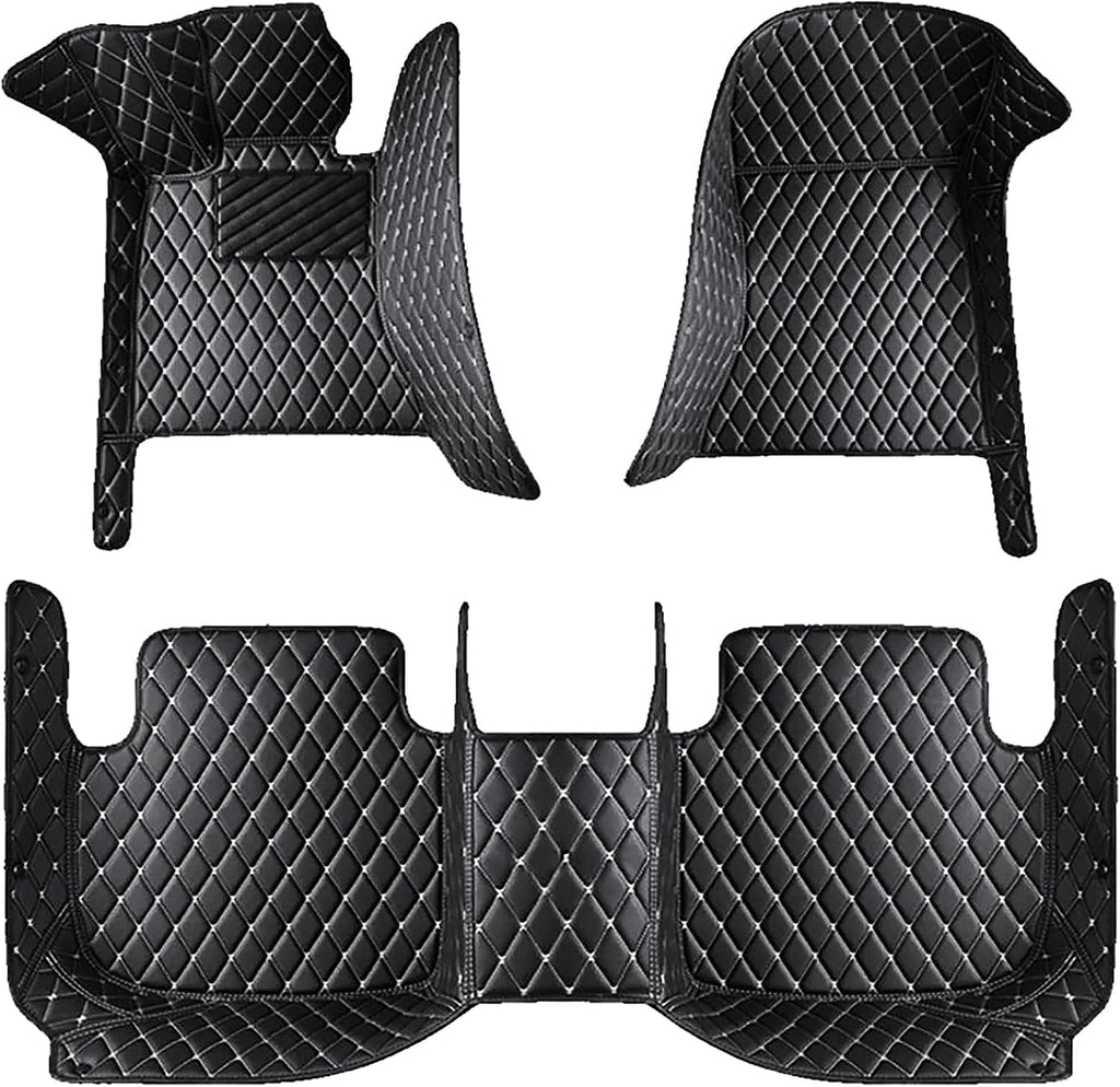 Custom Car Leather Floor Mats for Lexus LX 2007-2015, Waterproof Non Slip Full Coverage Floor Liners All Weather Protection Floor Mats Carpet Pads Interior Accessories,B/Black Beige