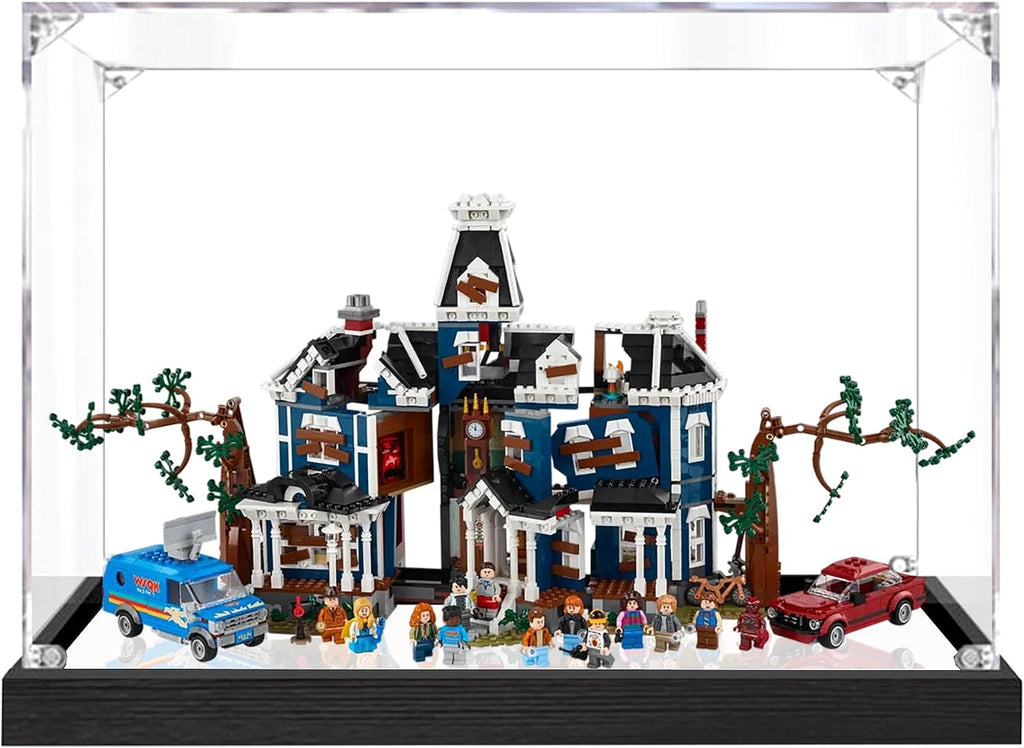 Acrylic Display Case for Lego 11370 Stranger Things: The Creel House Model, 3mm Dustproof Display Box, Display Case Compatible with Lego 11370(Model Not Included) (Transparent 3MM+Mirror)