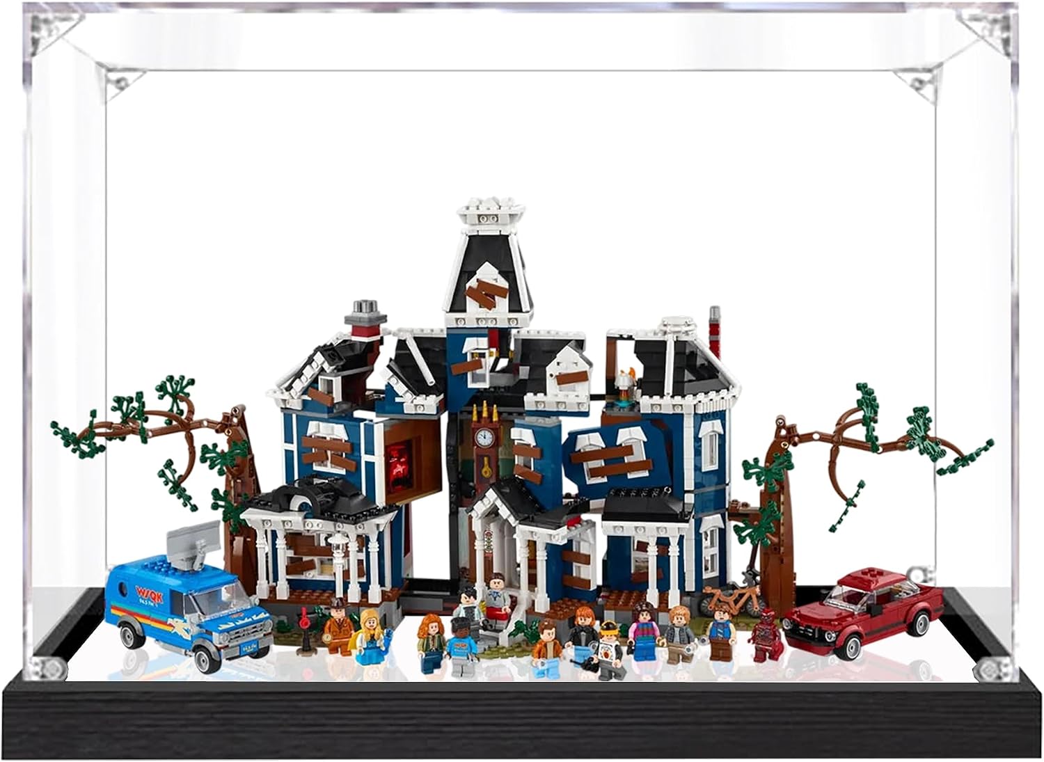 Acrylic Display Case for Lego 11370 Stranger Things: The Creel House Model, 3mm Dustproof Display Box, Display Case Compatible with Lego 11370(Model Not Included) (Transparent 3MM+Mirror)