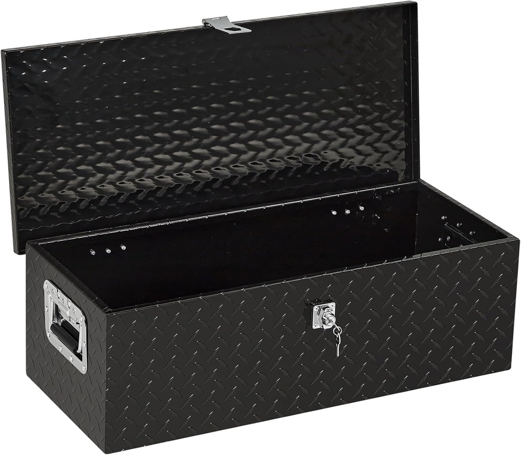 Aluminum Truck Tool Box Jobsite Storage Box Toolbox Chest Cabinet Heavy Duty Truck Bed Toolbox Gangboxes Tools Organizer Pick Up Truck Bed RV Trailer With Side Handles