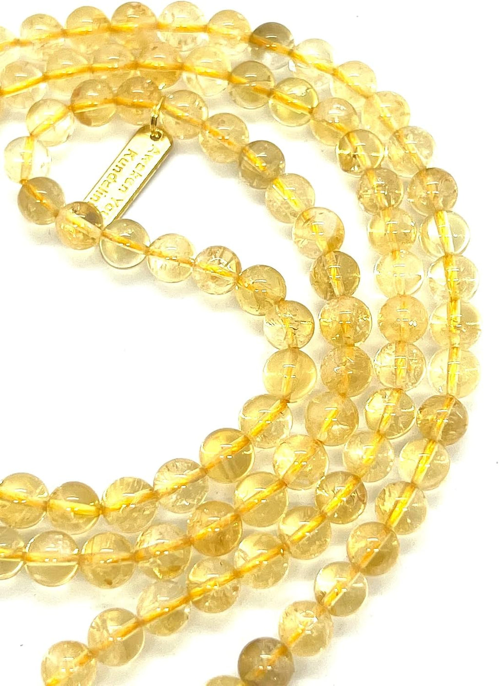 AAA Citrine Mala Necklace – 8mm 108 Beads – Solar Energy