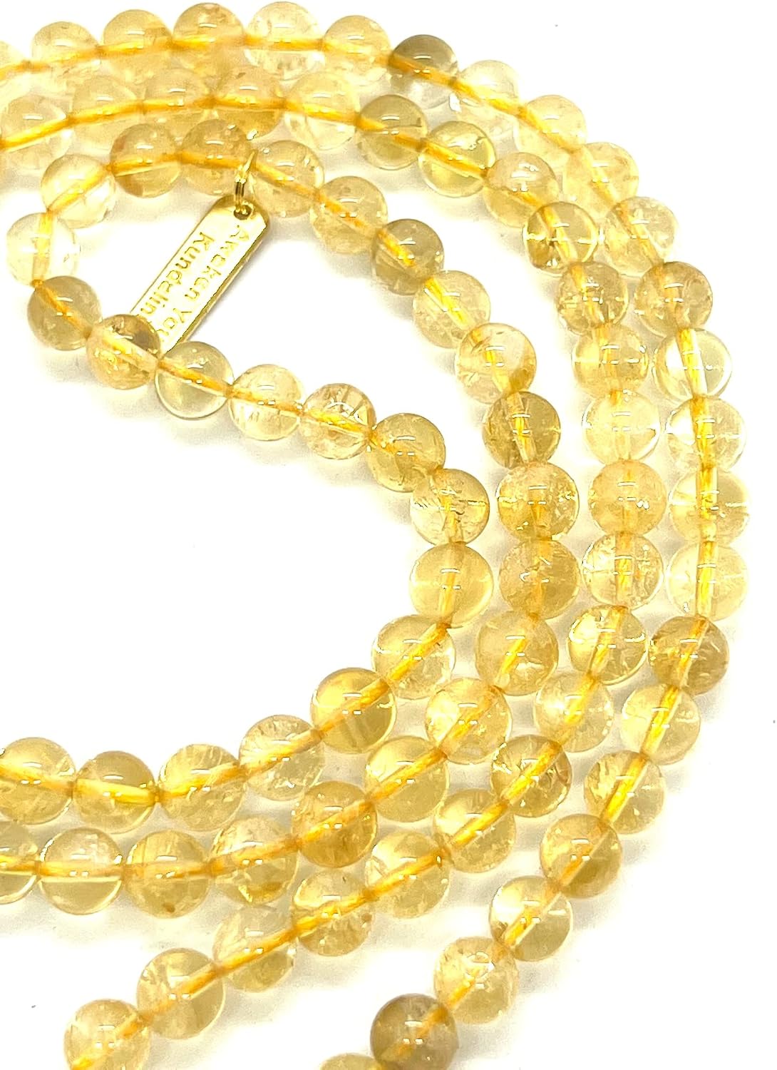 AAA Citrine Mala Necklace – 8mm 108 Beads – Solar Energy