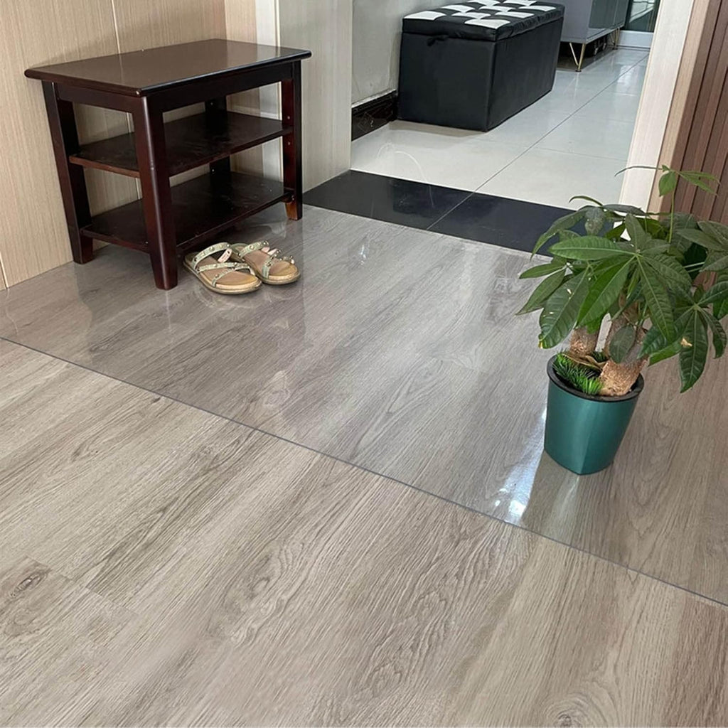 DXZ-Design Transparent PVC Protection Pad for Carpet Length 100cm 1.5m 2m 250cm 300cm, Clear Chair Mat for Hard Floors, Dining Table Oil-Resistant Plastic Protector (Size : 39.4x78.7in/100x200cm)