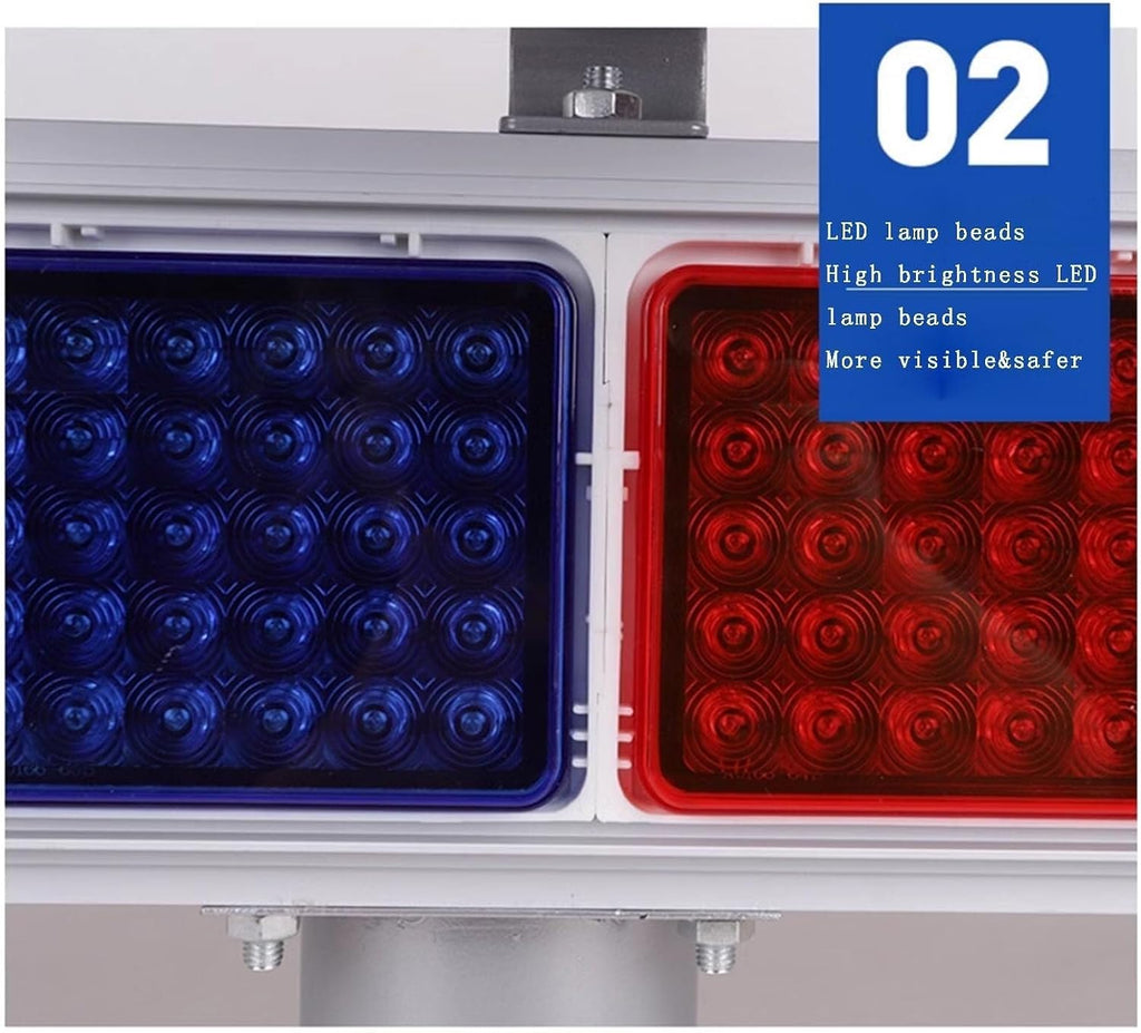 Traffic Warning Emergency Flash Strobe Warning Light, Outdoor Solar LED Flashing Traffic Warning Light, RGB Color Traffic Work Light