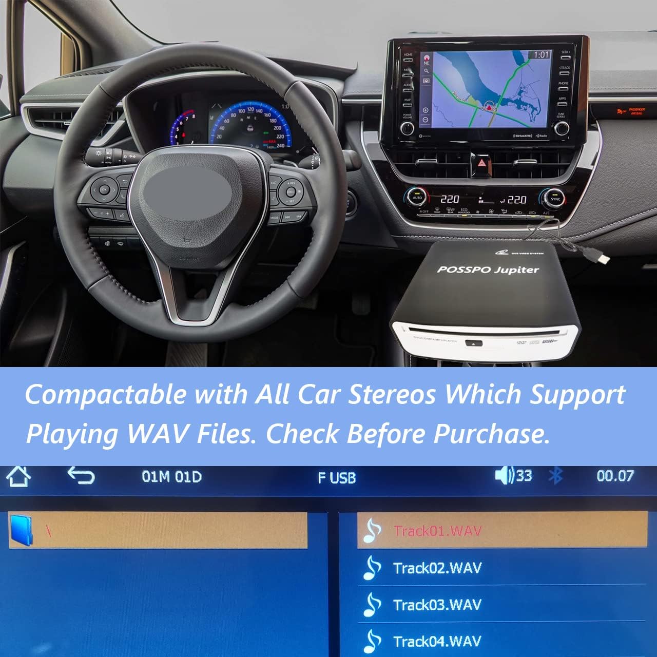 Jupiter USB CD Player for Car Auto, Portable External CD DVD Player, USB Plug & Play (No Decoder Needed), AUX Uses Decoder for Louder Clearer Sound, Anti-Skip, Seamless Track Playback, Resume