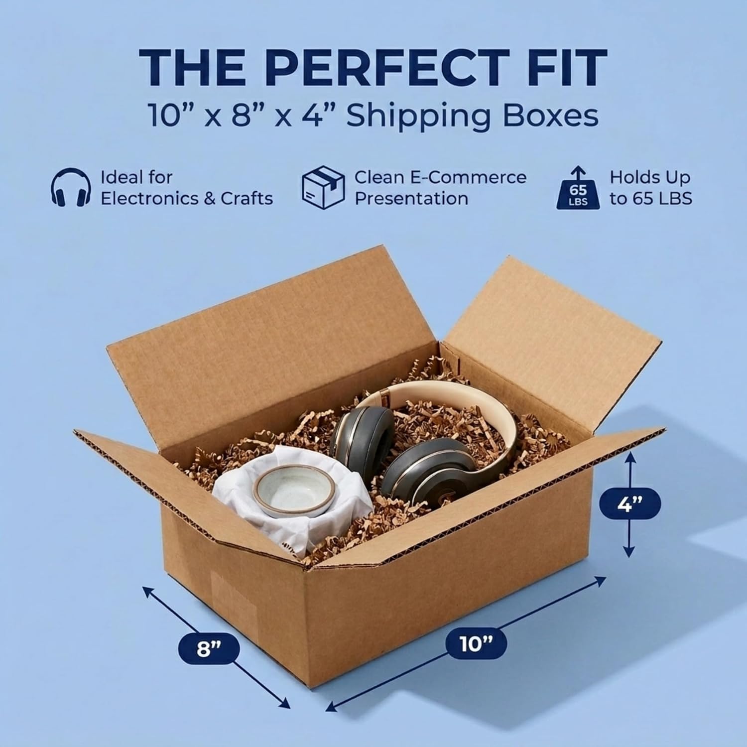 BOX USA Small Shipping Boxes 10'L x 8'W x 4'H (100-Pack) - Small Corrugated Cardboard Packaging Boxes for Shipping, Packing, Moving, and Storage at Home, Office, or Business