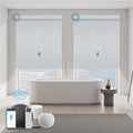 Motorized Shades,Smart Blinds with Remote,100% Blackout Roller Blinds,Work with Google Assistant,Homekit,Automatic Shades,Custom Widths from 16' to 110',Vinyl Light Grey