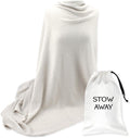 Jet&Bo 100% Pure Cashmere Travel Wrap, Shawl, Scarf & Blanket Ivory, Storage Bag + Gift Box