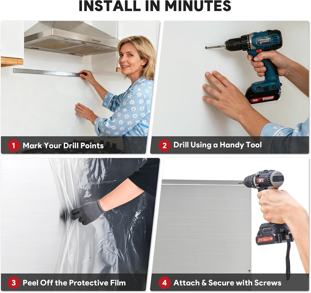 Wilprep Stainless Steel Stove Backsplash, 36'x24' Range Hood Backsplash with Storage Shelf Magnetic Knife Rack, Range Backsplash with Predrilled Holes, Stainless Steel Backsplash for Stove Range Hood