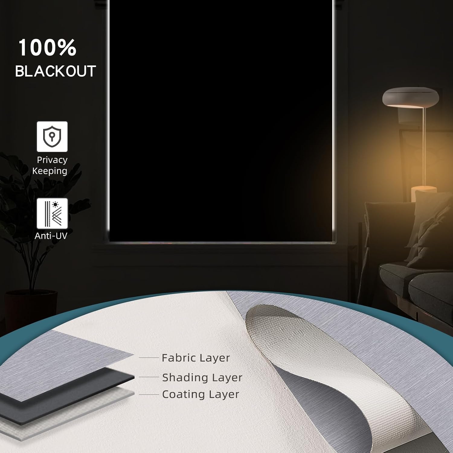 Motorized Roller Shade,100% Blackout Smart Window Blinds Work with Homekit, Alexa, Google Home,Remote,Electric Blinds with USB/Solar Pannel Charging,Classic Grey