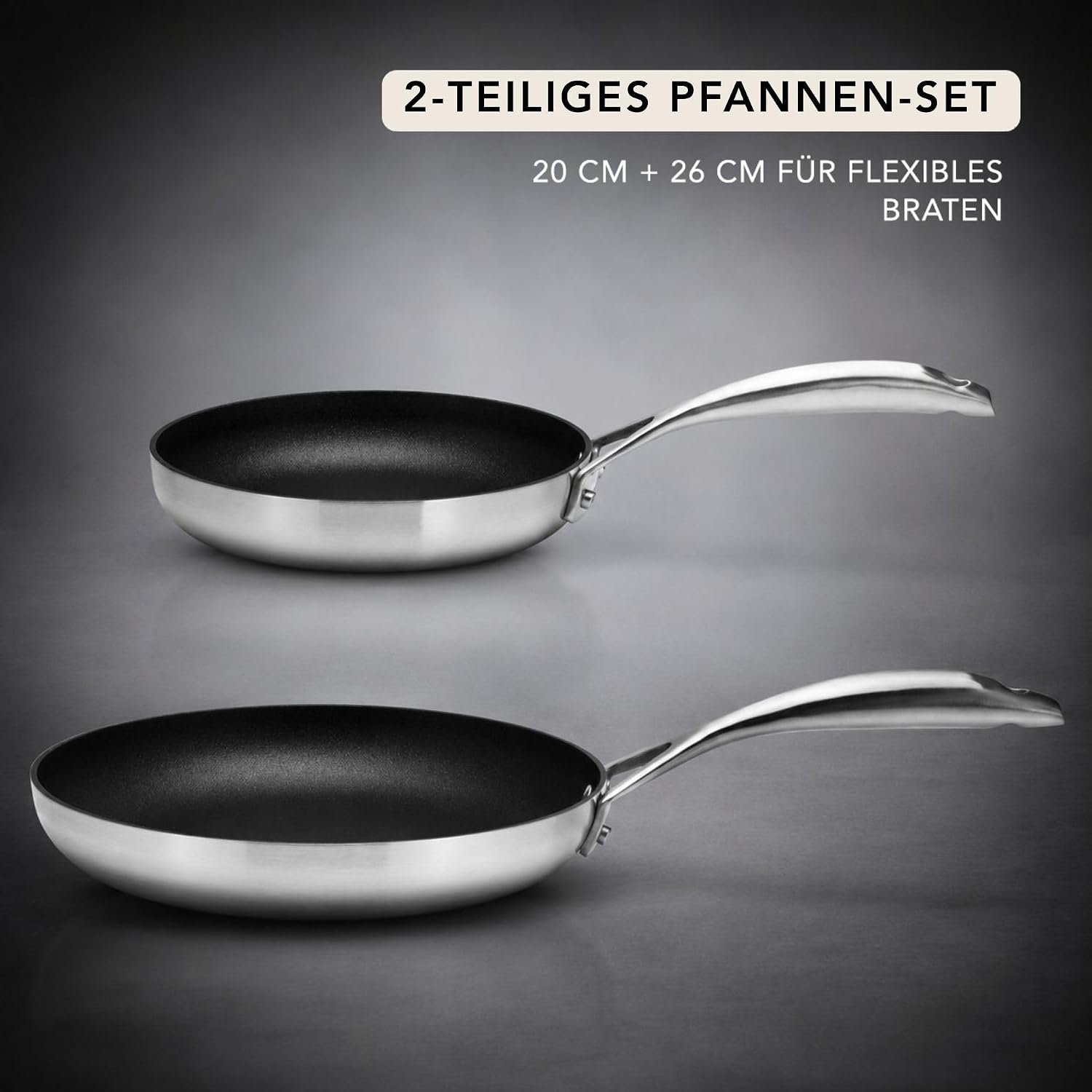 Scanpan CS+ 2-Piece Nonstick Fry Pan Set (8 & 10 1/4 inch) – Compatible with All Cooktops, Induction Ready, Metal Utensil Safe, Oven Safe to 500°F, Dishwasher Safe