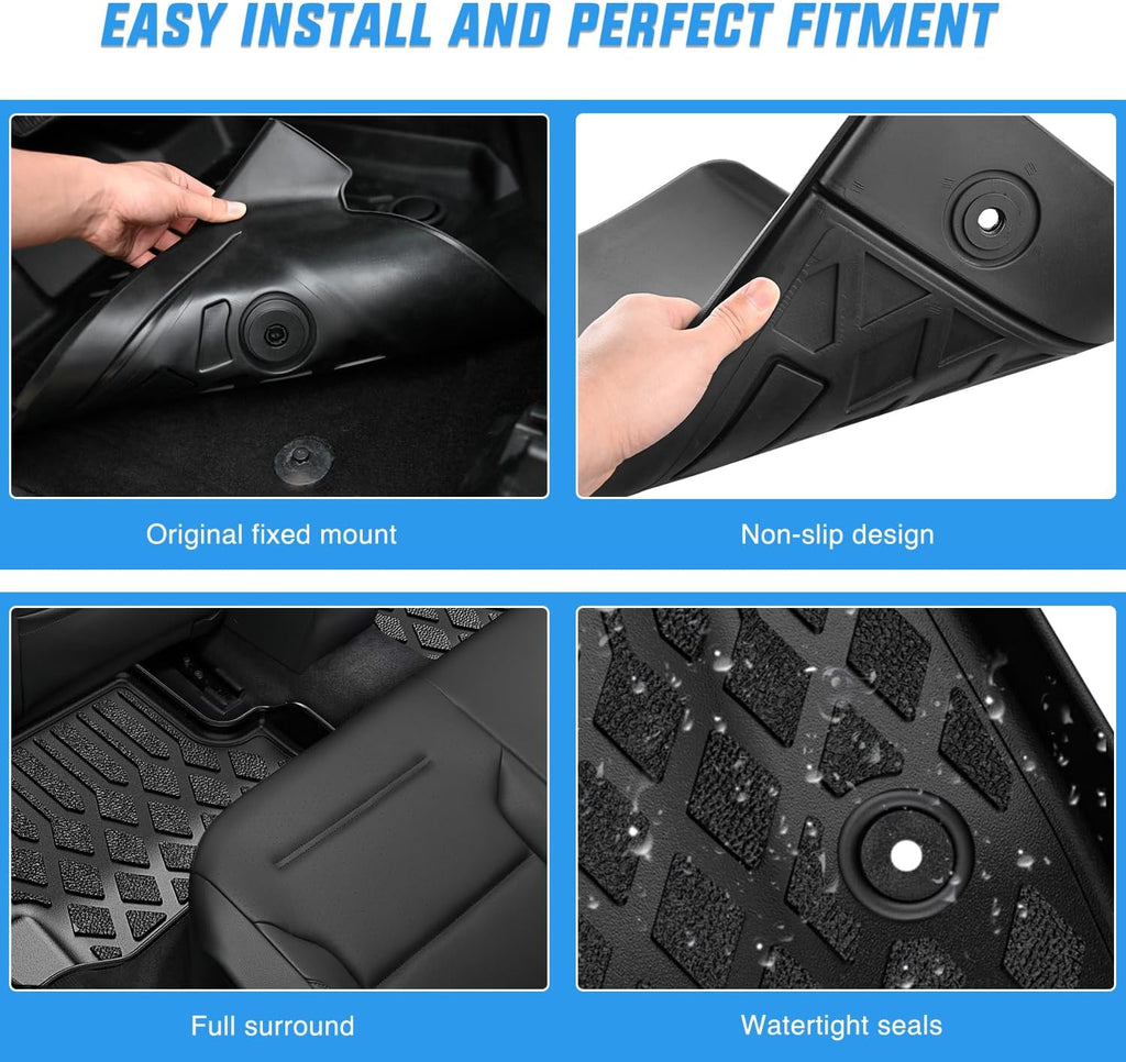Nilight TPE Floor Mats for Volkswagen Tiguan 7 Seats 2018 2019 2020 2021 2022 2023 2024 All Weather Custom Fit Heavy Duty Floor Liners