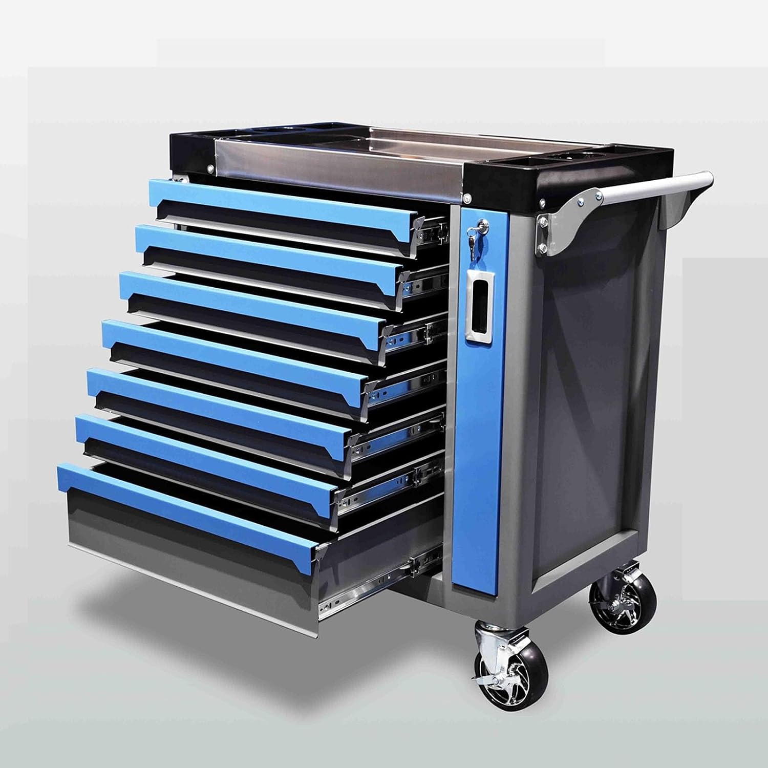 Rolling Tool Cart on Wheels Tool Chest with 7 Drawers, Rolling Tool Cabinet with Wheels, Toolbox with Independent Self-Locking Anti-Tip System, For Warehouse&workshop Rolling Tool Box Organizer