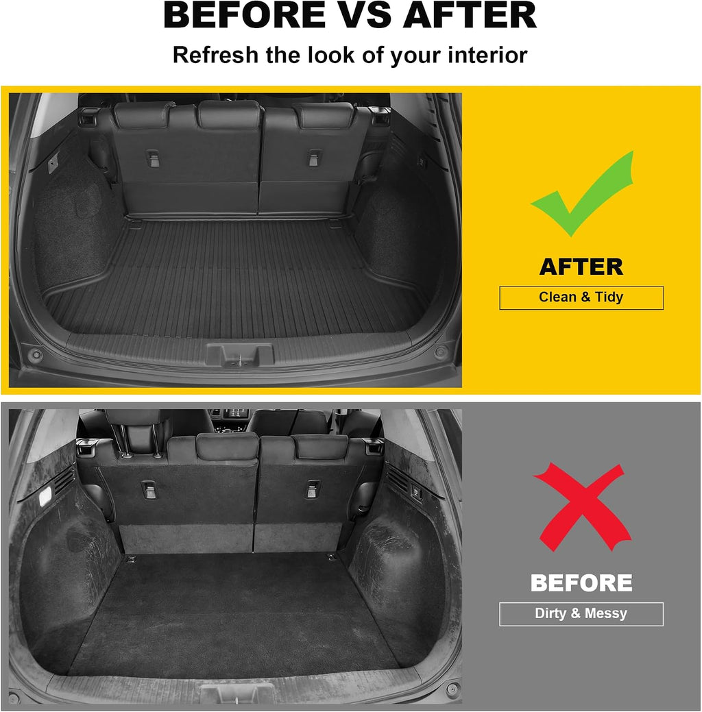 Original Floor Mats & Cargo Liner Fit for Honda HRV 2016-2022 (AWD Models) | All Weather Protection HR-V Car Mats Set - 1st & 2nd Row Full Set TPE Car Floor Liners with Trunk Mat Black