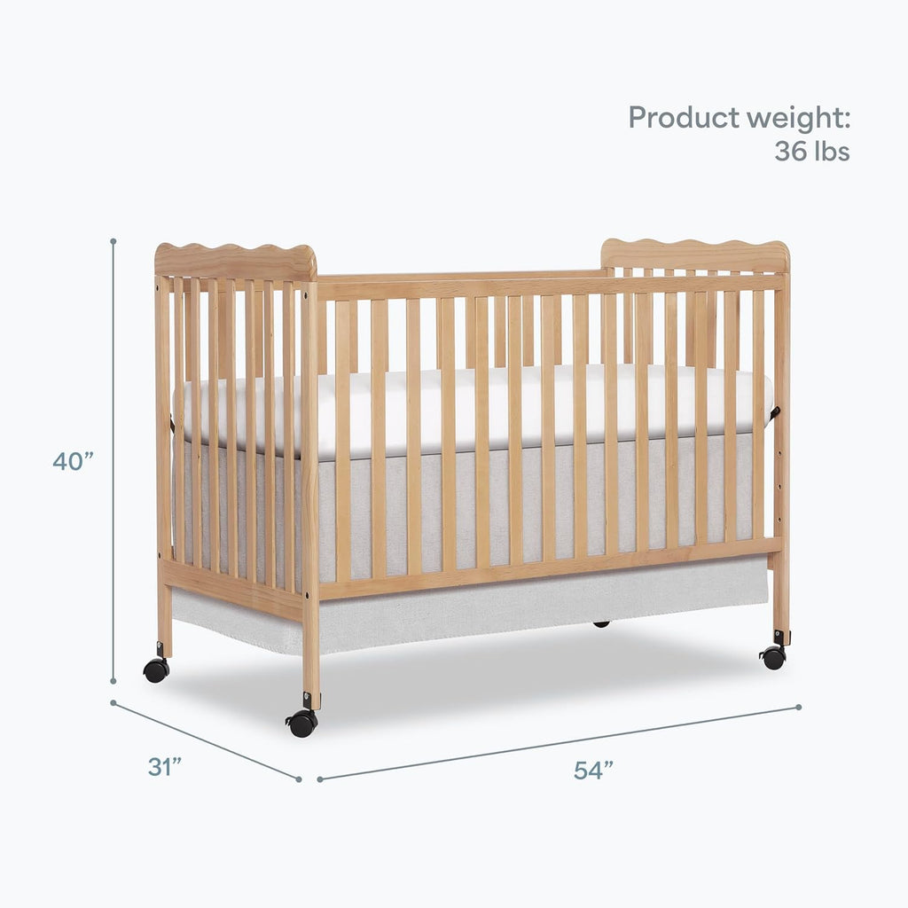 Dream On Me Carson Classic 3-in-1 Convertible Full-Size Baby Crib in Barnwood Natural, GreenGuard Gold & BSA, 4 Mattress Heights, Converts to Day & Toddler Bed, Locking Wheels, Classic Nursery Design