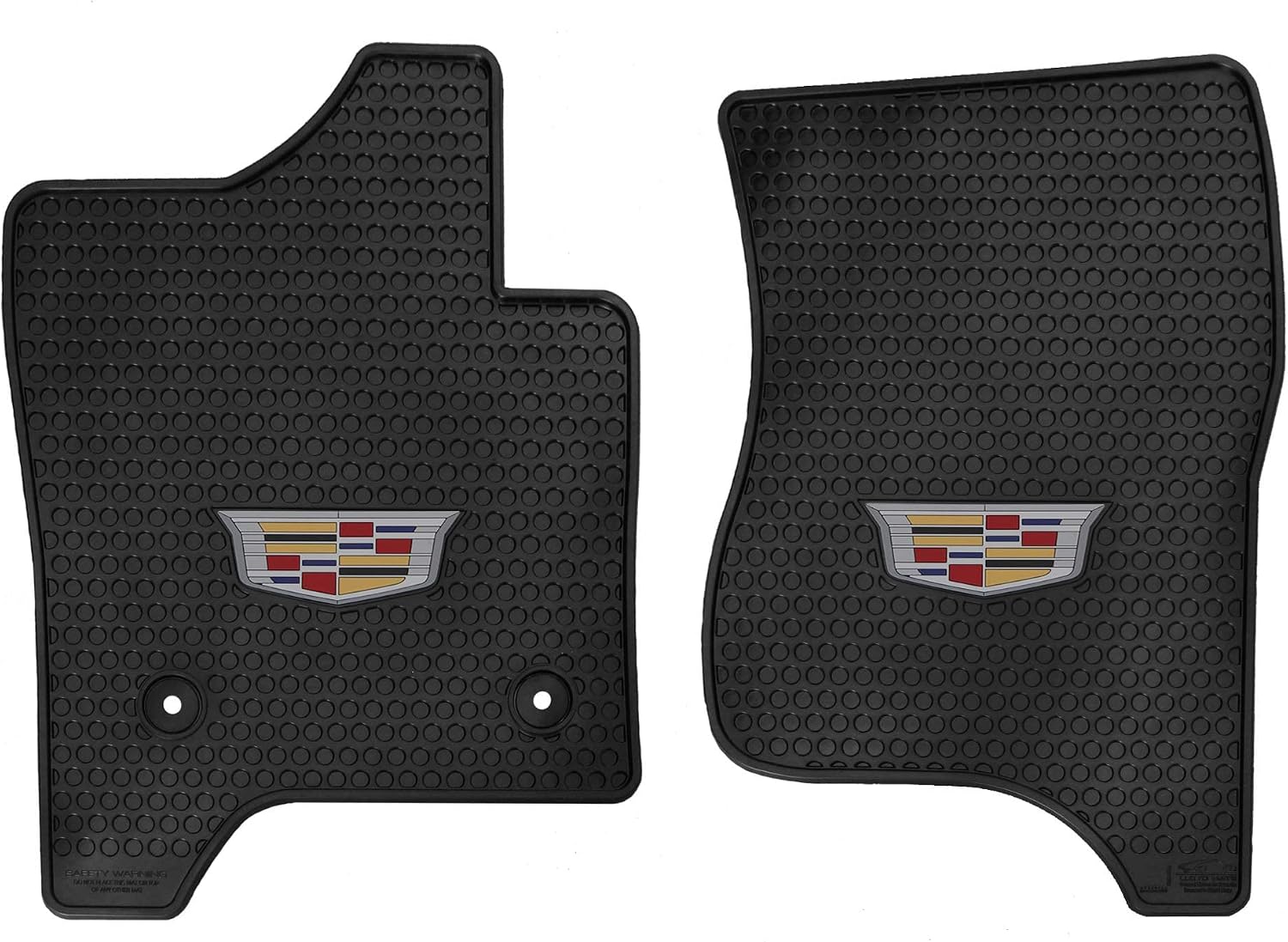 Lloyd Mats Custom-Fit All-Weather Rubber Floor Mats for Cadillac Escalade 2015-2020 - Emblem (2PC - Fronts, Black)