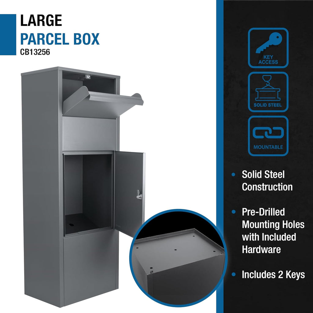 winbest Large Steel Freestanding Floor Parcel Lockable Drop Slot Mail Box