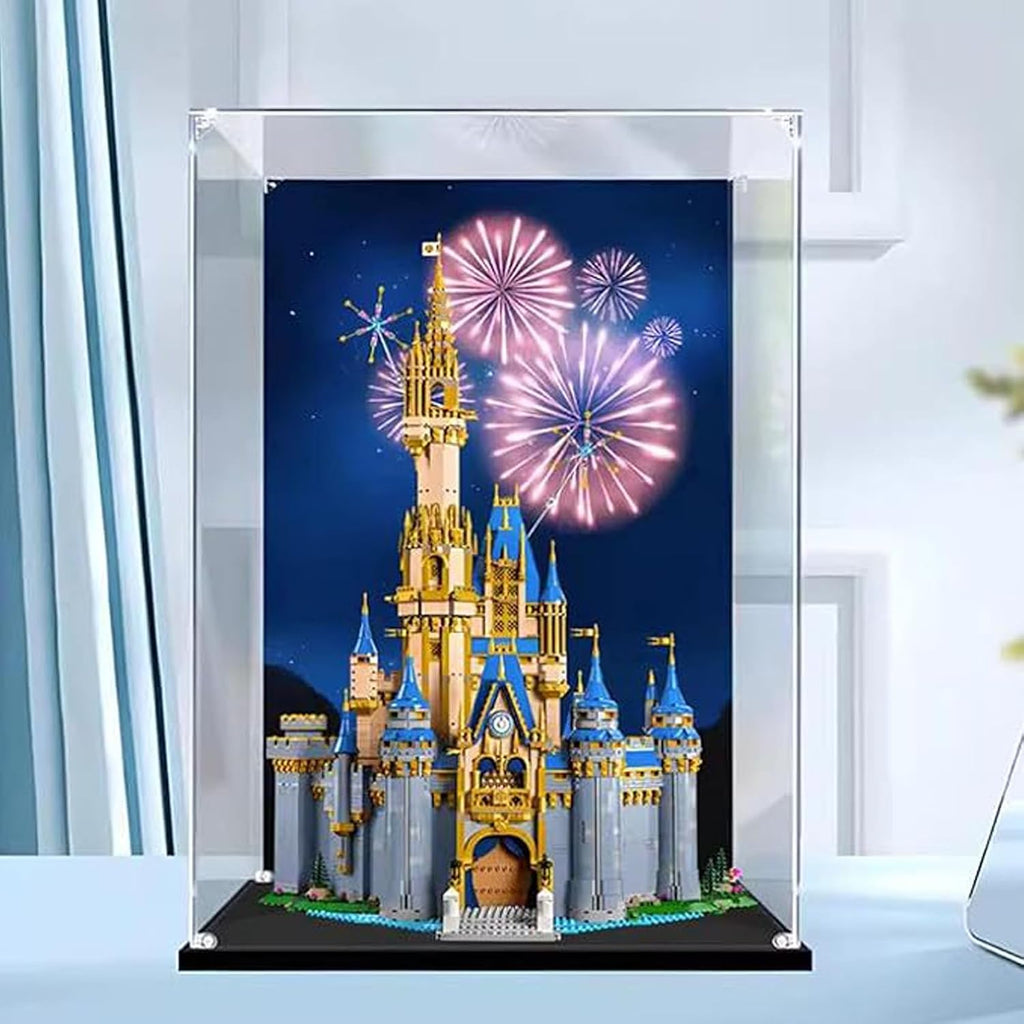 Display Case for Lego Disney Castle 43222, Dustproof, UV-Protected, Custom Fit Showcase, Gifts for Lego Lovers, Storage (Theme F-82*62*37cm)