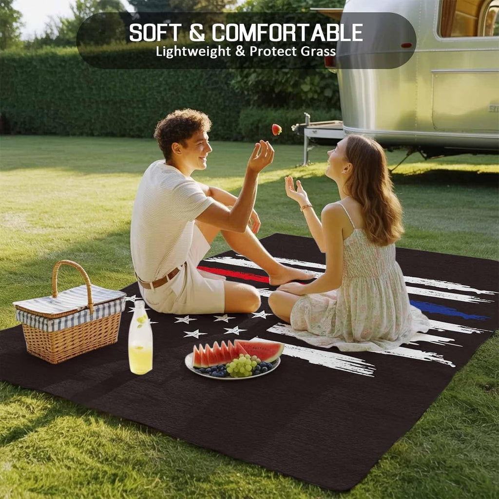 Outdoor Rug 4x6ft Patriots Stars American Blue Red Lines Flag Patio Area Rugs Waterproof Easy Cleaning Non Shedding Thick Mats Sports Carpet for Indoor Outdoor Porch Deck Backyard Balcony