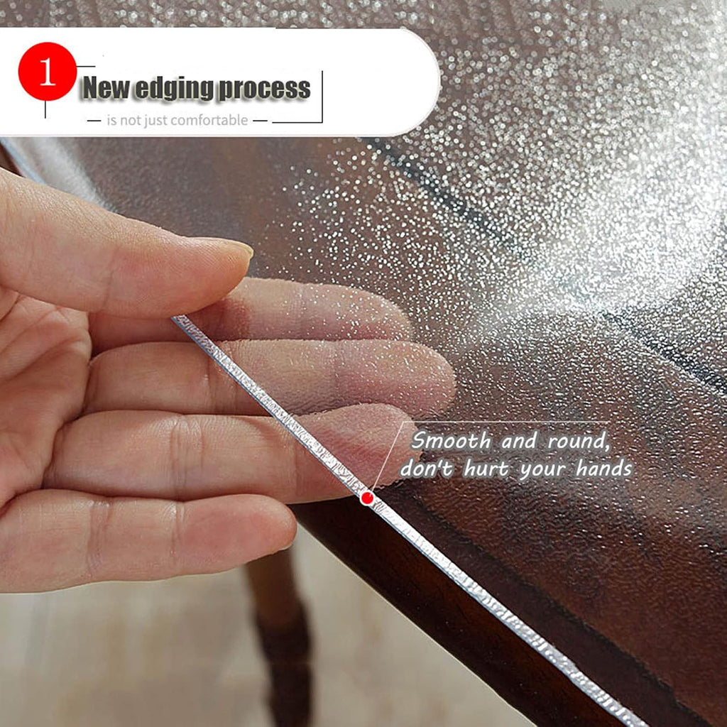 Matte Transparent Tablecloth,3mm Round PVC Table Mat,Table Protection Film,Waterproof Table Cover,for Dining Room Coffee Table Pad Furniture Rugs,φ140cm/55in