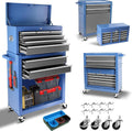 Rolling Tool Chest with Wheels 8 Drawers, Assembled Tool Cabinet Combo with Drawers, Detachable Organizer Tool Chests, Mobile Lockable Tool Box for Workshop Mechanics Garage