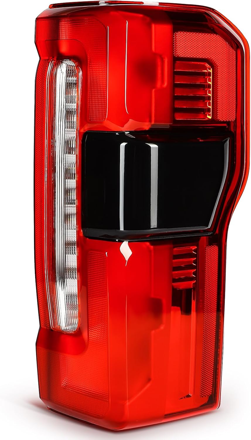 Tail Light Fit 2023-2024 for F-250 Super Duty, 2023-2024 for F-350 Super Duty Black Housing Red Lens Pair Tail Light Assembly FO2800294