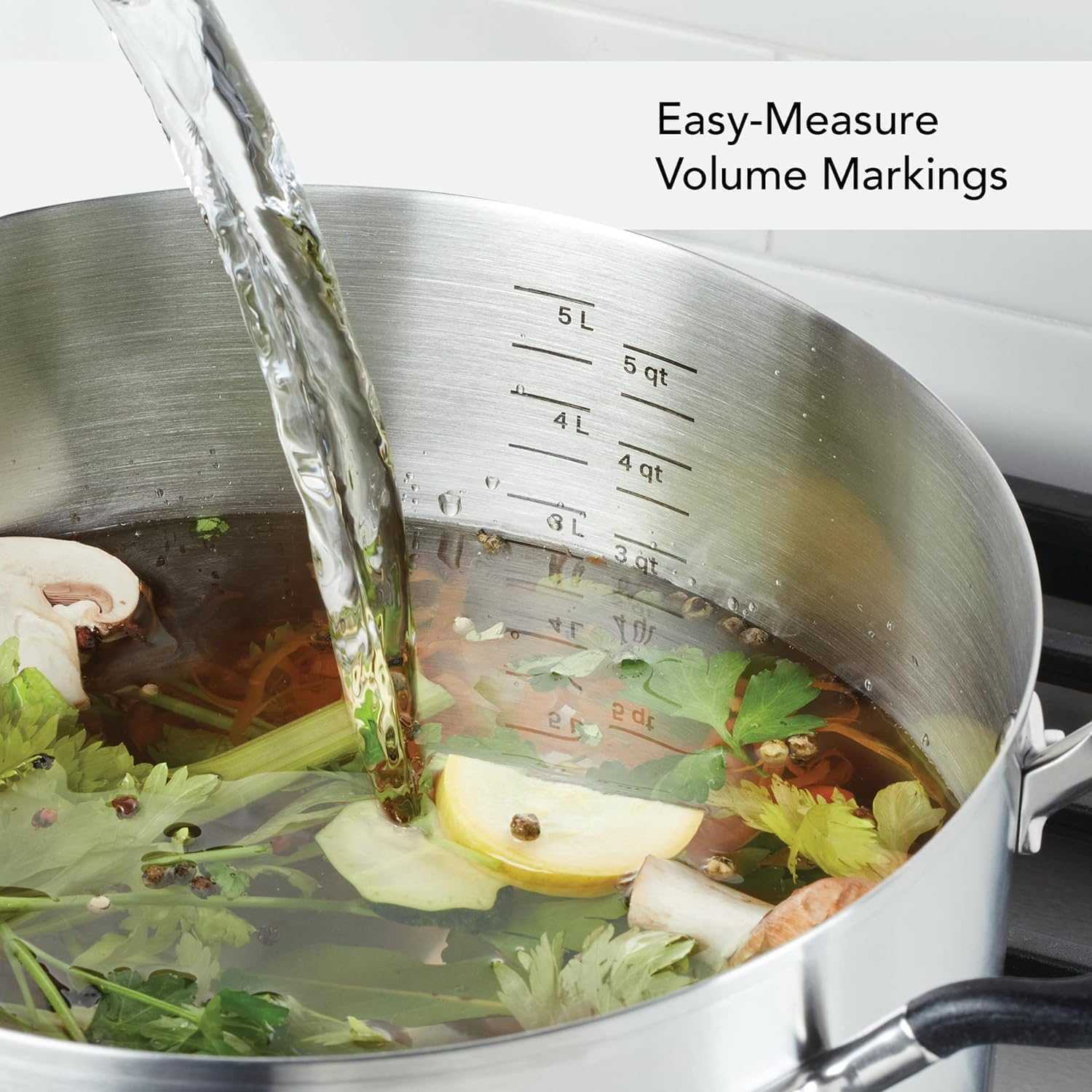 KitchenAid Stainless Steel Cookware Induction Pots and Pans Set, 10-Piece, Brushed Stainless Steel