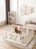 VBABY Baby Playpen, Plastic Play Pen for Babies and Toddlers 1-3, 12 Panels Large Kids Playyard, Indoor & Outdoor Baby Fence, 66' x 51', White