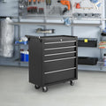 5-Drawer Rolling Tool Chest, with Wheels and Lock, Portable Storage Organizer, Secure Toolbox with Key System, Mobile Cabinet for Workshop, Repair Shop, Warehouse, Black
