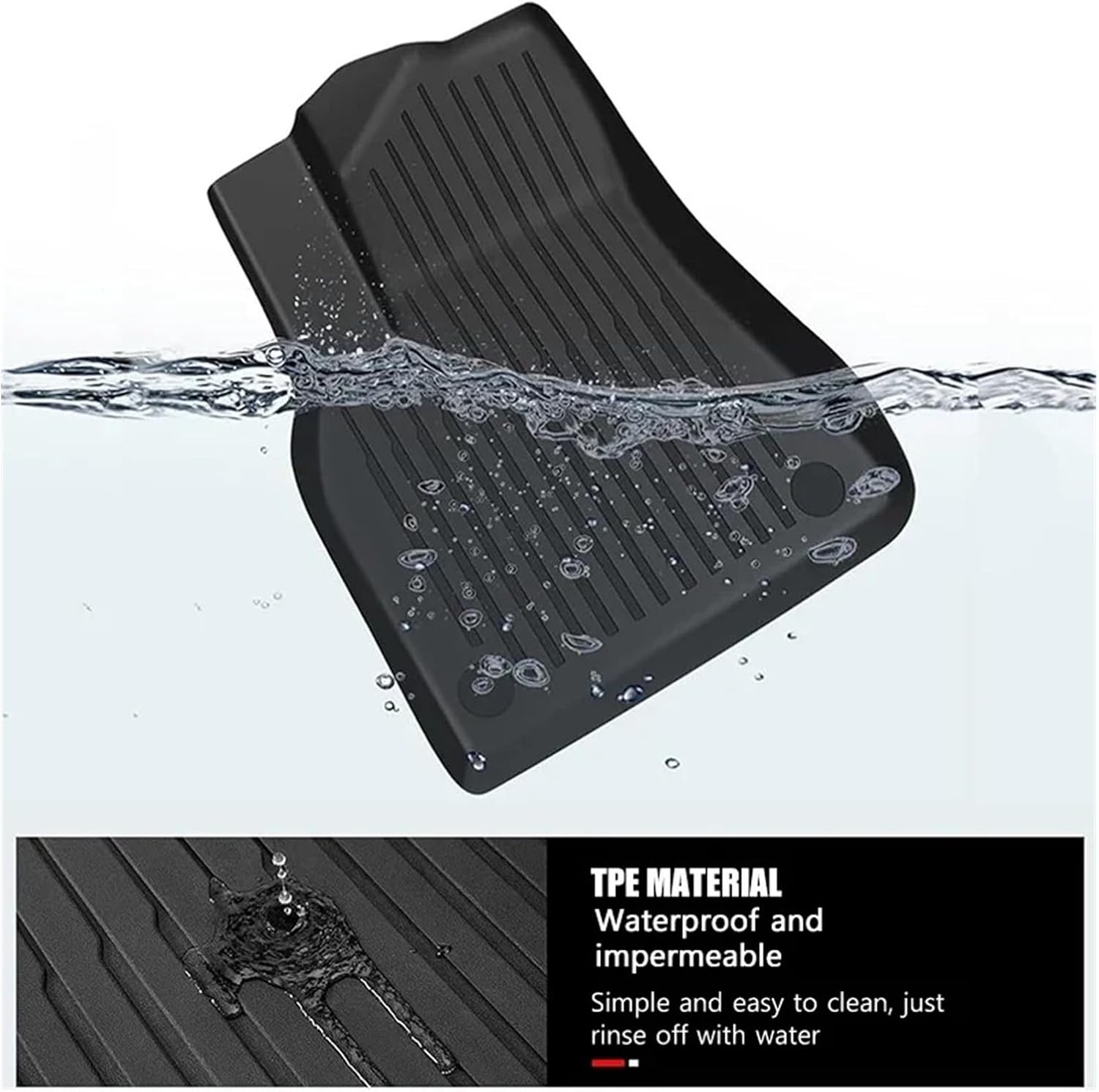 Compatible for Tesla Model Y 3 2021 to 2023 LHD All TPE Floor Mats Trunk Mat Cargo Liner Left Rudder Foot Pads Car Accessories(Dark Grey)