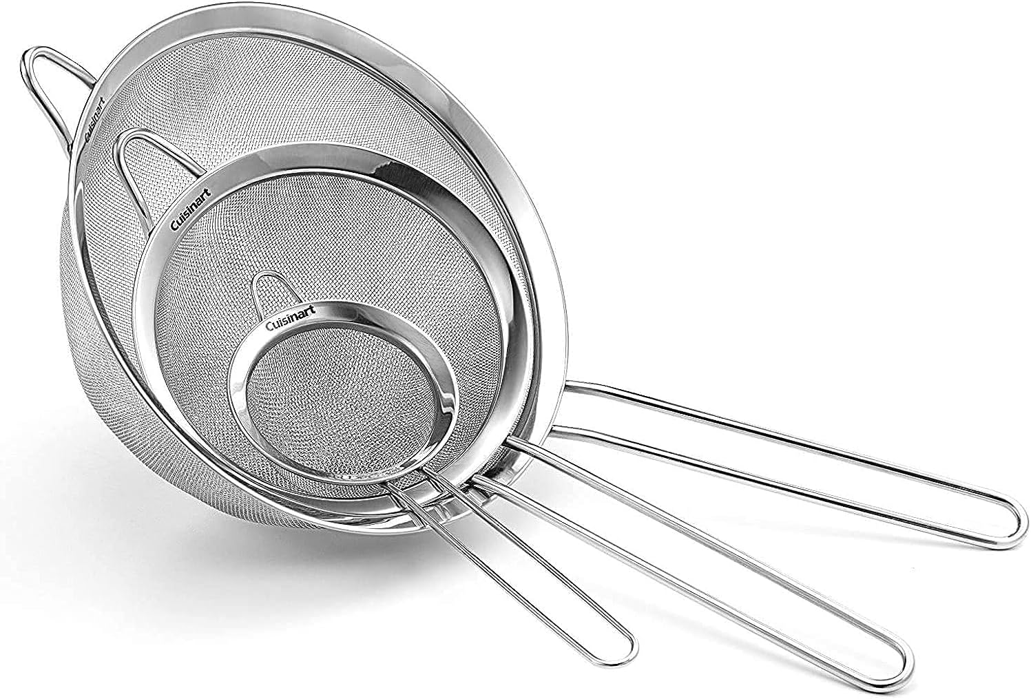 Cuisinart Mesh Strainers, 3 Pack Set, CTG-00-3MS Silver & 1.7-Liter Stainless Steel Cordless Electric Kettle with 6 Preset Temperatures