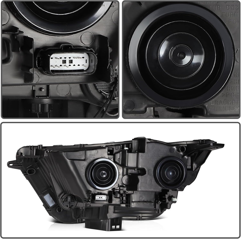 Headlight Fit 2015-2018 for Edge Black Housing Amber Reflector Pair Headlight Assembly FT4Z13008A
