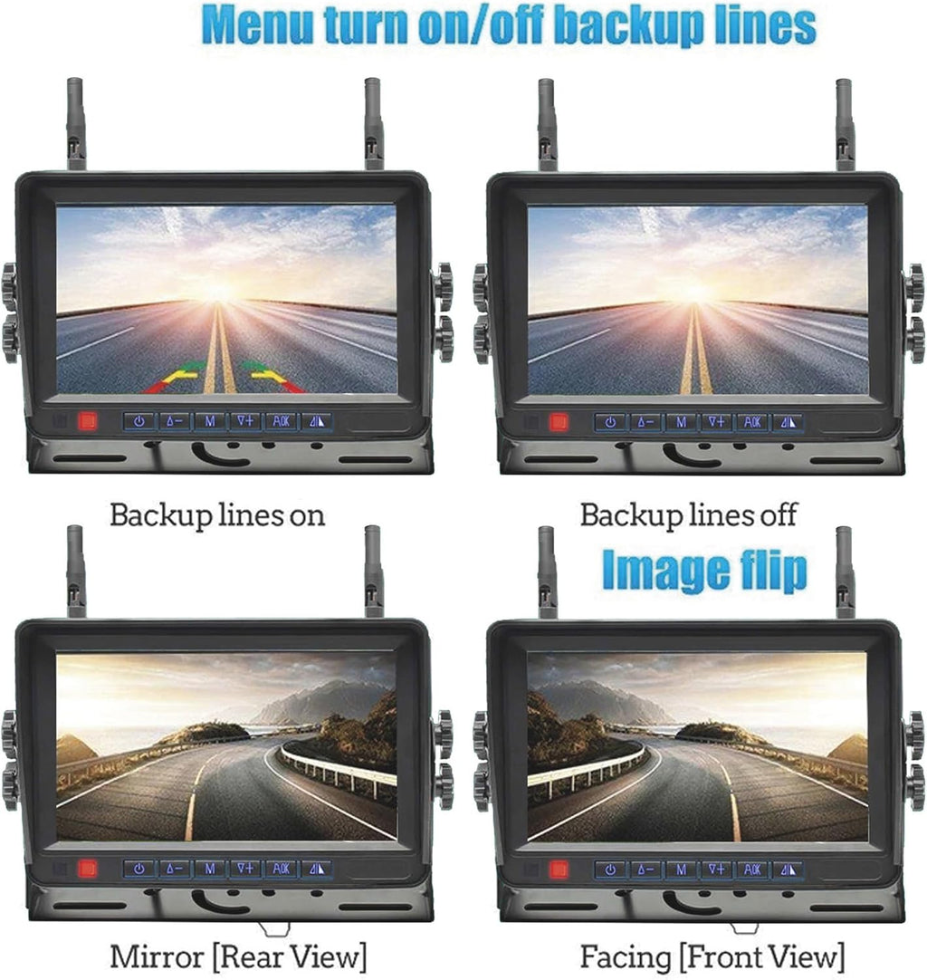 Falcon Eye 2nd Gen Wireless Backup Camera System - 200-300ft Range, 7-inch LCD Monitor & HD Night Vision Camera - Expandable Up to 4 Cams for Trucks, RVs & Fleets