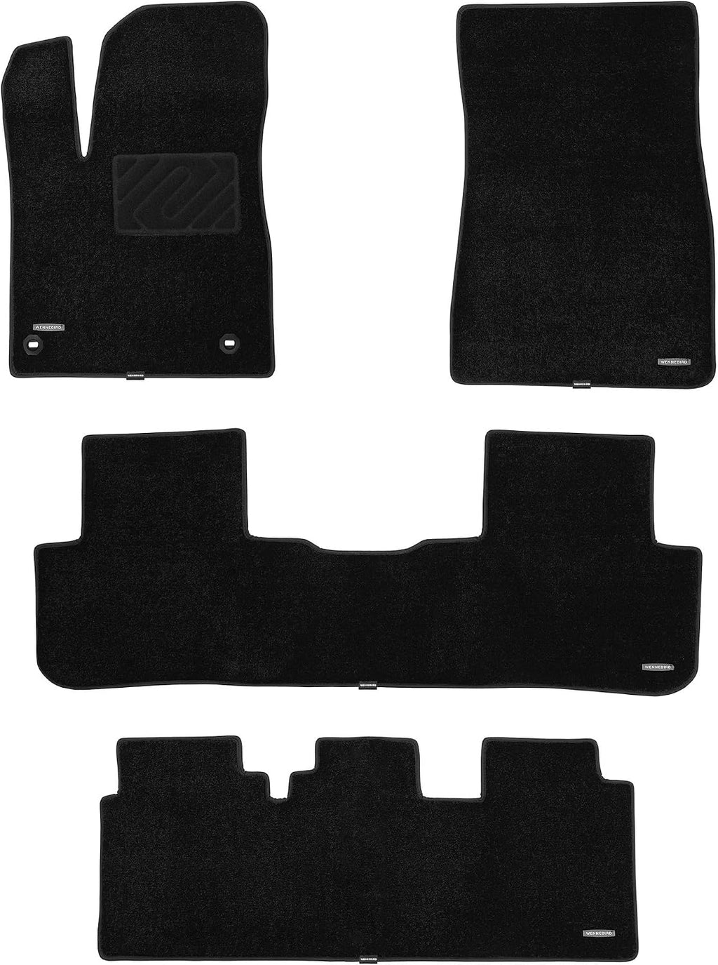 WENNEBIRD Superior Carpet Floor Mats for 2014-2019 Toyota Highlander 7 Seats, 0.5-Inch Ultra-Thick, Noise-Reducing, All-Weather Waterproof Anti-Slip – 4-Pc Set