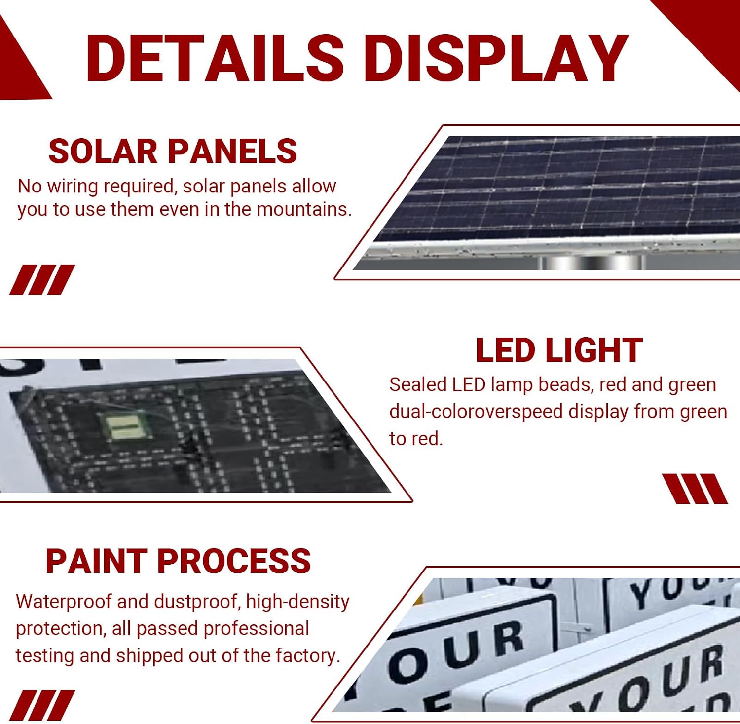 23.6'X35.4' Radar Speed Sign - Integrated Solar Power, Radar Speed Display Sign, Ip65, 394ft Detection for Highways, Remote Control and Accessories