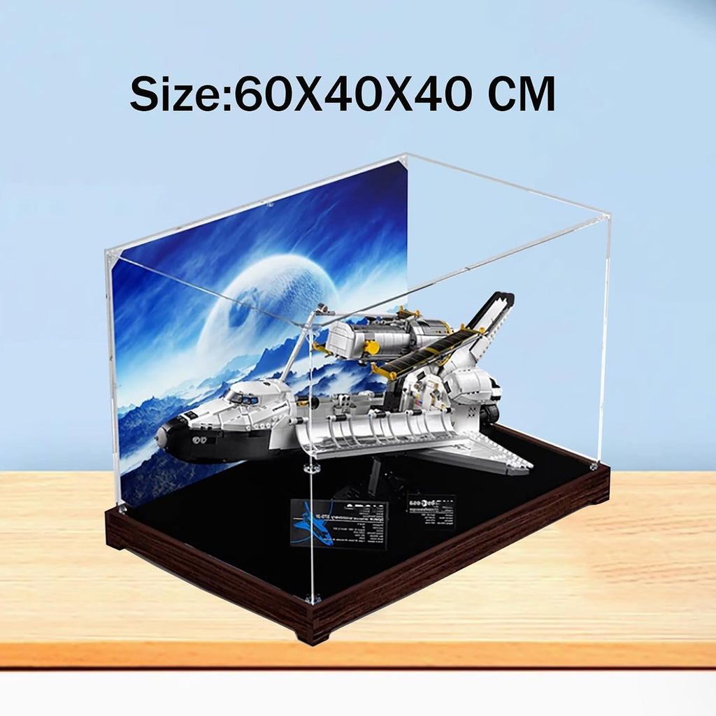 Acrylic Display Case for Lego 10283 Space Shuttle Discovery Building Set– Dustproof Display Box & Showcase, Display Box Compatible with Lego 10283 -Only Display case (Back Spray 2)